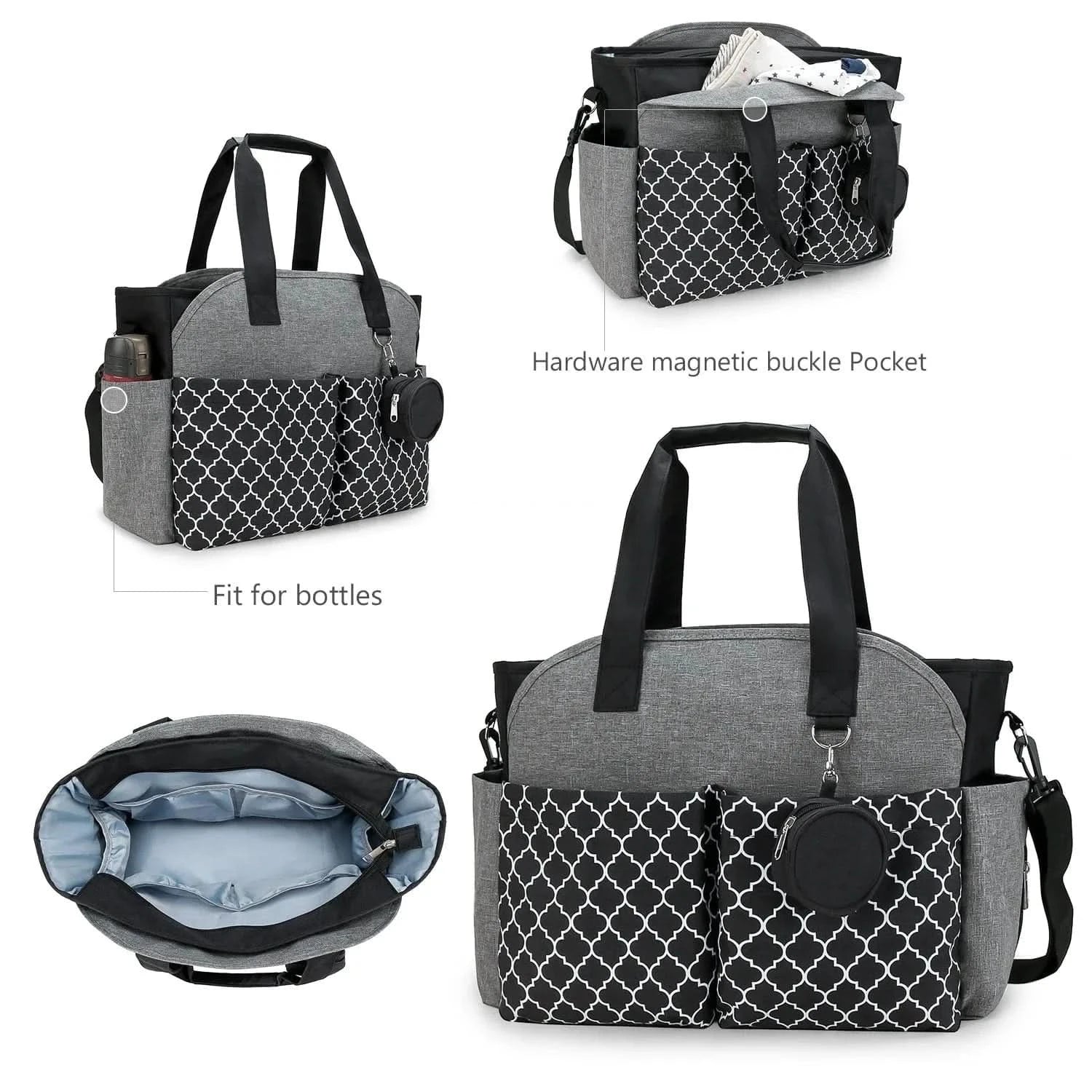 WOW GOODS !! Baby & Child Diaper Bag Tote Baby Changing Bag with  Shoulder Strap Portable Waterproof and Large Capacity for Mom
