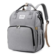 WOW GOODS !! Baby & Child grey Foldable Diaper Bag Baby Bed Bags Crib Travel  Backpack with Changing Station Insulated Pocket Large Capacity