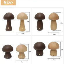 WOW GOODS !! Adorable, Warm, and Cozy Wooden Mushroom LED Night Light for Bedroom and Children's Room Lovely Bedside Table Lamp with Touch Sw