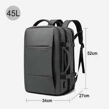 WOW GOODS !! Luggage Bag Grey 45L BANGE Travel Backpack Men Business Backpack School Expandable USB Bag Large Capacity 17.3 Laptop Waterproof Fashion Backpack