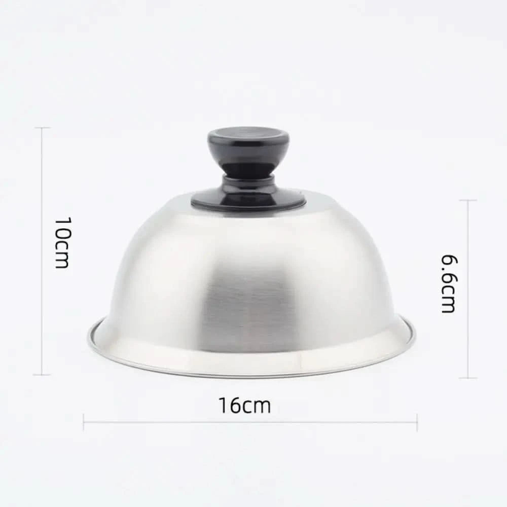 Stainless Steel Frying Pan Covers Barbecue Burgers Sandwiches Steak Round Pot Lids Cover Cookware Cheese Melting Dome