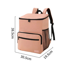 1pc Insulated Backpack Cooler Large Capacity Oxford Cloth Backpack Outdoor Travel Beer Bag Waterproof PEVA Lined Ice Bag