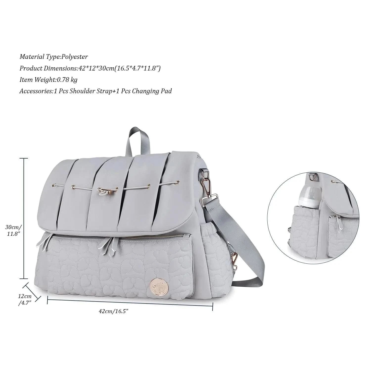 WOW GOODS !! Baby Diaper Bag Backpack For Maternity Nappy Bag Removable Shoulder Straps Fashion Waterproof Mommy Handbag With Changing Pad