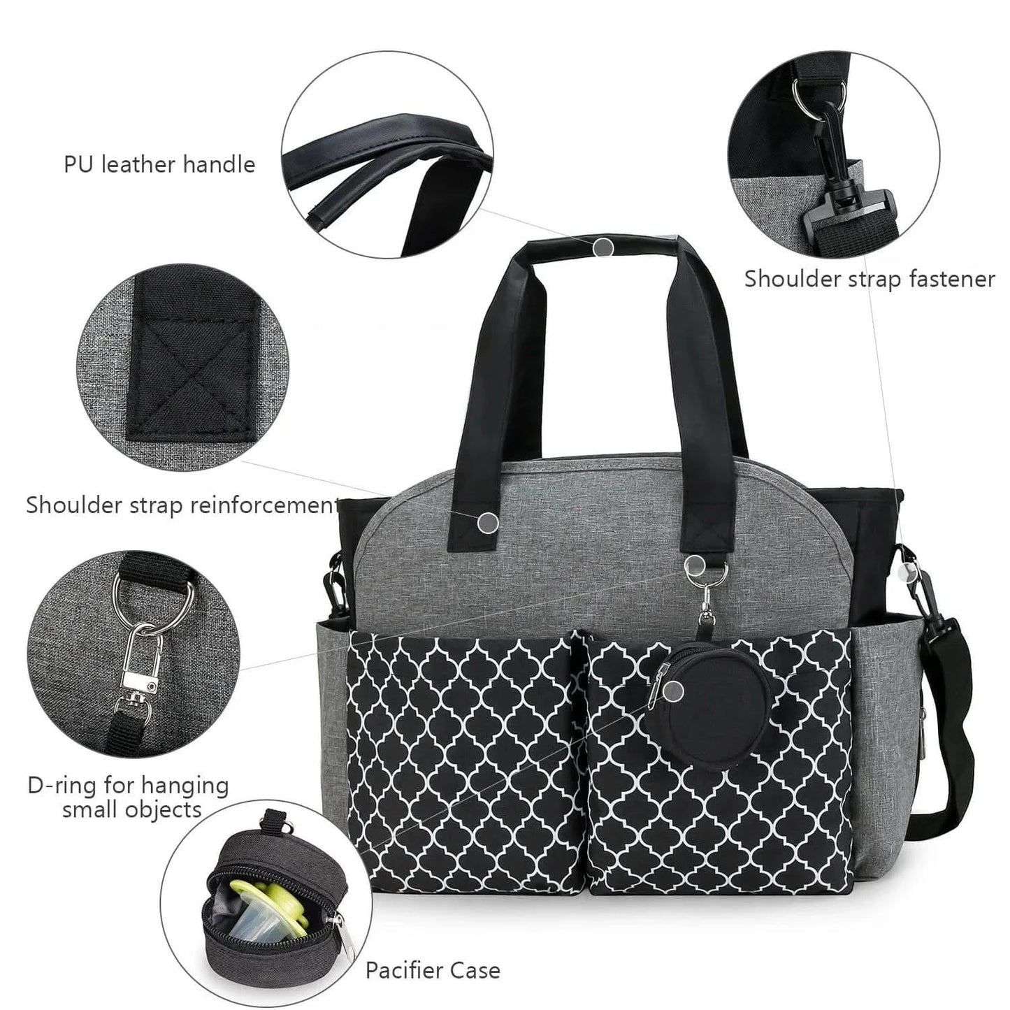 WOW GOODS !! Baby & Child Diaper Bag Tote Baby Changing Bag with  Shoulder Strap Portable Waterproof and Large Capacity for Mom