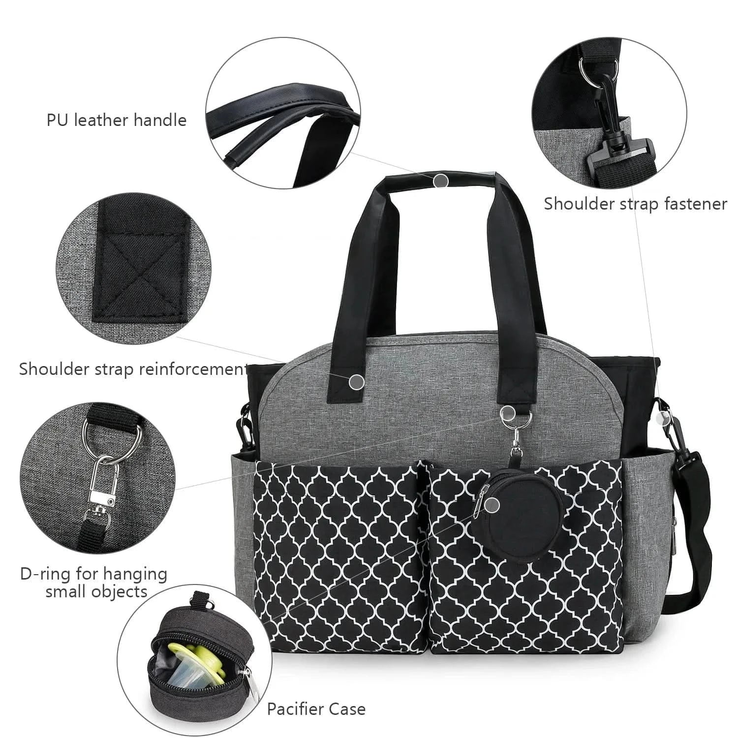 WOW GOODS !! Baby & Child Diaper Bag Tote Baby Changing Bag with  Shoulder Strap Portable Waterproof and Large Capacity for Mom
