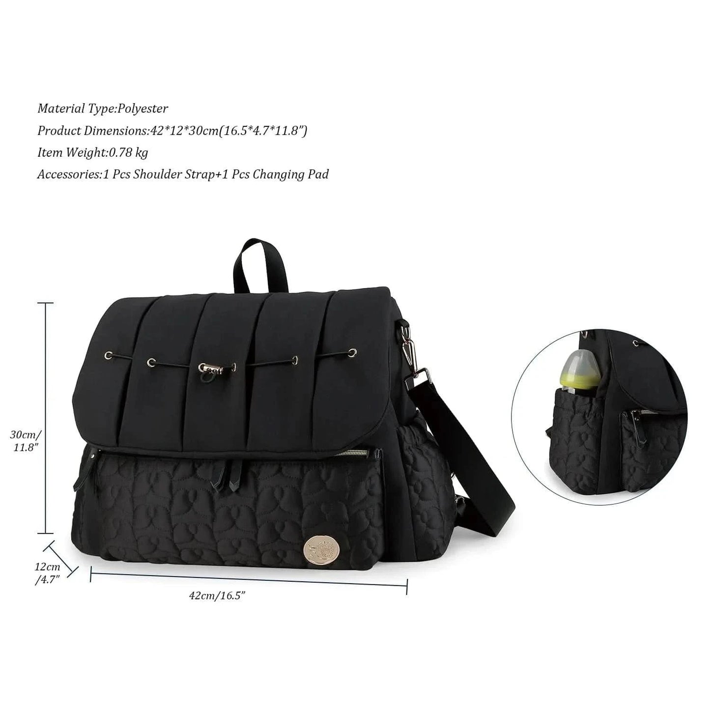 WOW GOODS !! Baby Diaper Bag Backpack For Maternity Nappy Bag Removable Shoulder Straps Fashion Waterproof Mommy Handbag With Changing Pad
