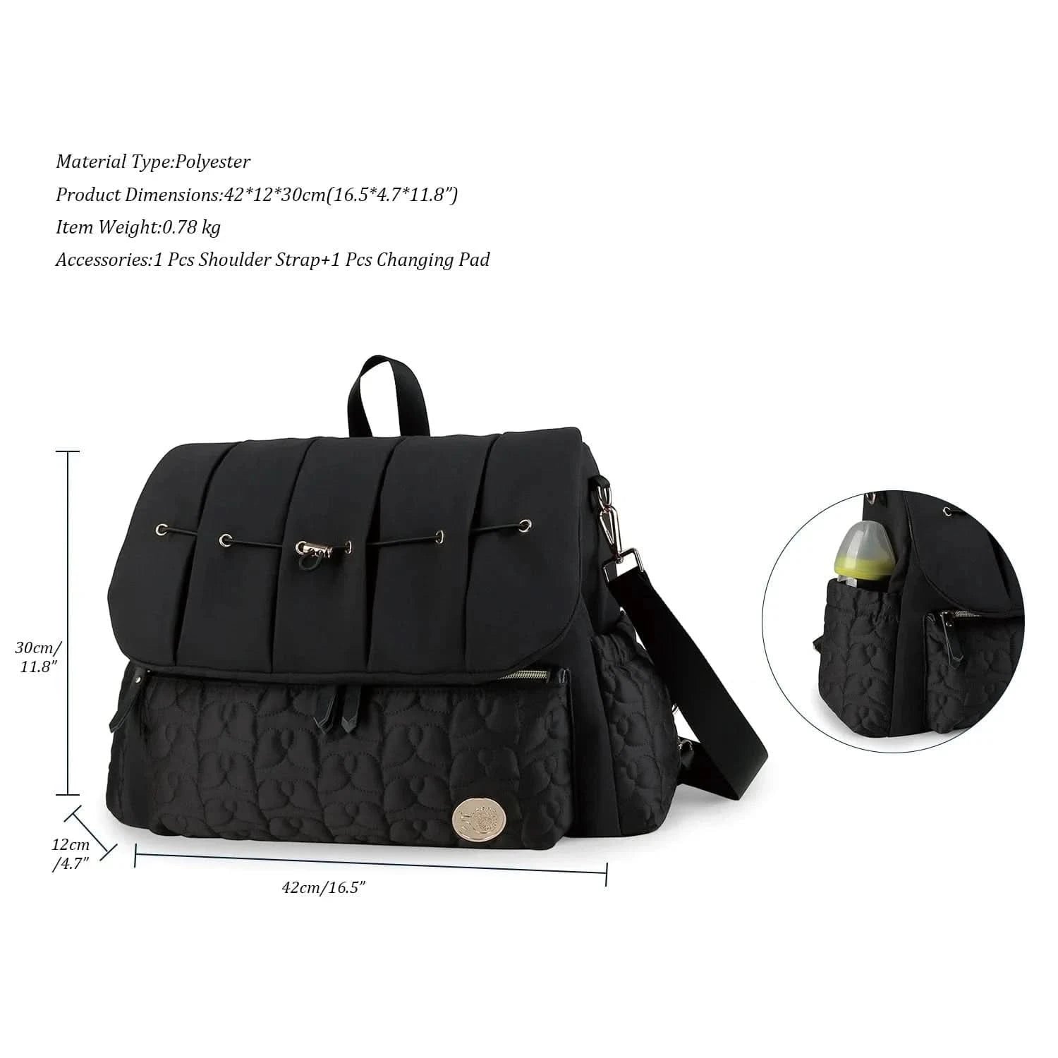 WOW GOODS !! Baby Diaper Bag Backpack For Maternity Nappy Bag Removable Shoulder Straps Fashion Waterproof Mommy Handbag With Changing Pad