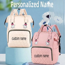 WOW GOODS !! Baby & Child Personalized Name Mommy Bag Multi-functional Double Shoulder Storage Diaper Backpack for Outdoor Traveling Mom Gift