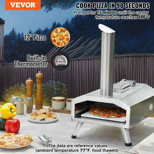 12 Outdoor Pizza Oven Portable Pellet Gas Pizza Oven Foldable for Camping