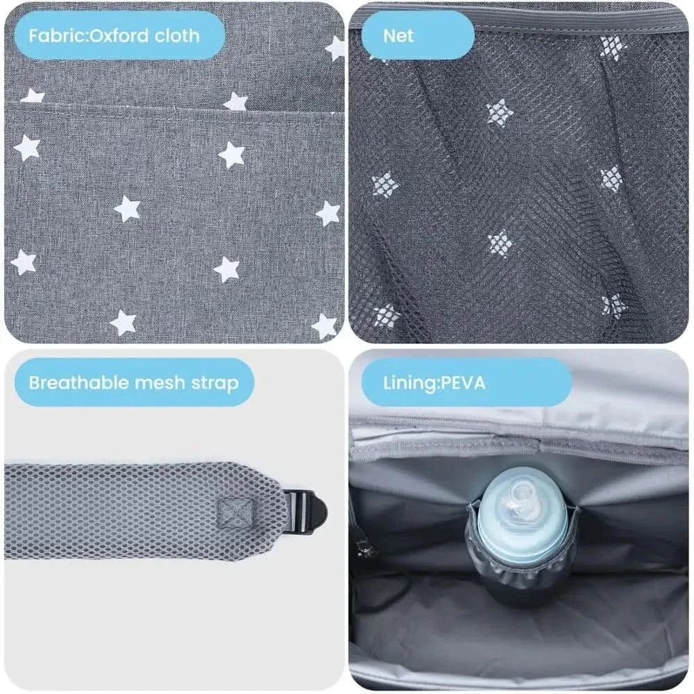 WOW GOODS !! GRAY Baby Stroller Bag  Women Diaper Bags for Maternity Backpack Large Capacity Bags Organizer Mummy Wet Nappy Bag for Mom Care