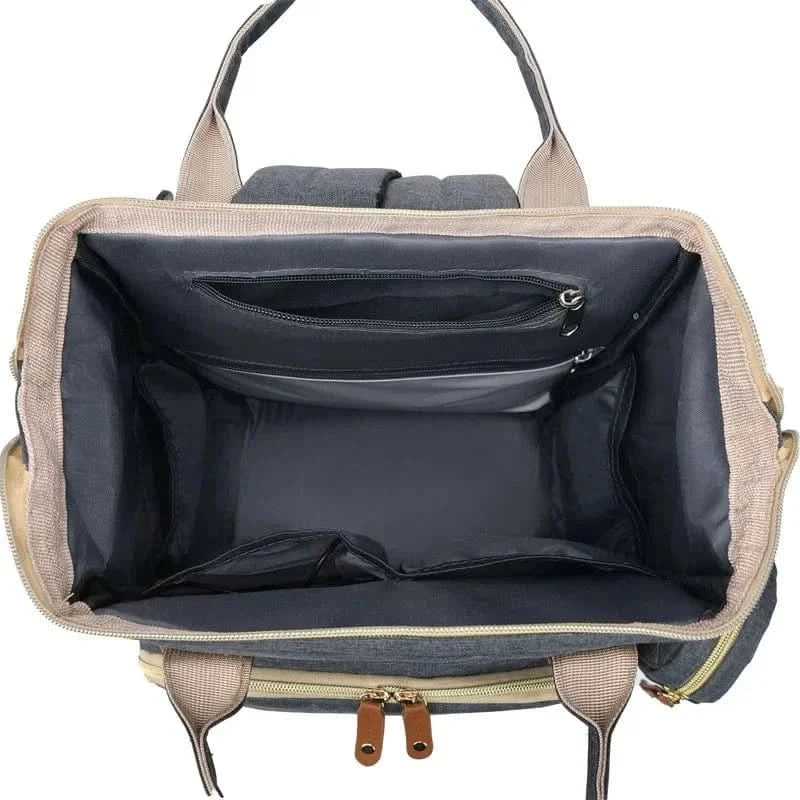 WOW GOODS !! Foldable Bed Diaper Bag Mommy Bag Large Capacity Pacifier Baby Backpack with Insulated Bottle Bag Baby Stroller Hanging Bag