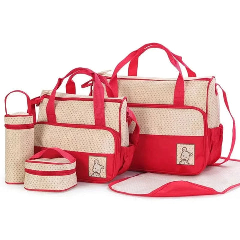 WOW GOODS !! Baby & Child 5pcs/set Baby Diaper Bag Multifunctional Portable Travel Nappy Feeding Bottle Organizer Bags Large Capacity Mummy Shoulder Bag