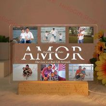 WOW GOODS !! AMOR / Warm Light Custom Acrylic Lamp Personalized Photo Text Bedroom Night Light MOM DAD LOVE Friend Family Day Wedding Birthday Christmas Gift