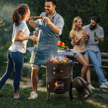 BBQ Charcoal Grill Outdoor Barbecue Pit Smoker with 3 Levels Patio Backyard Black