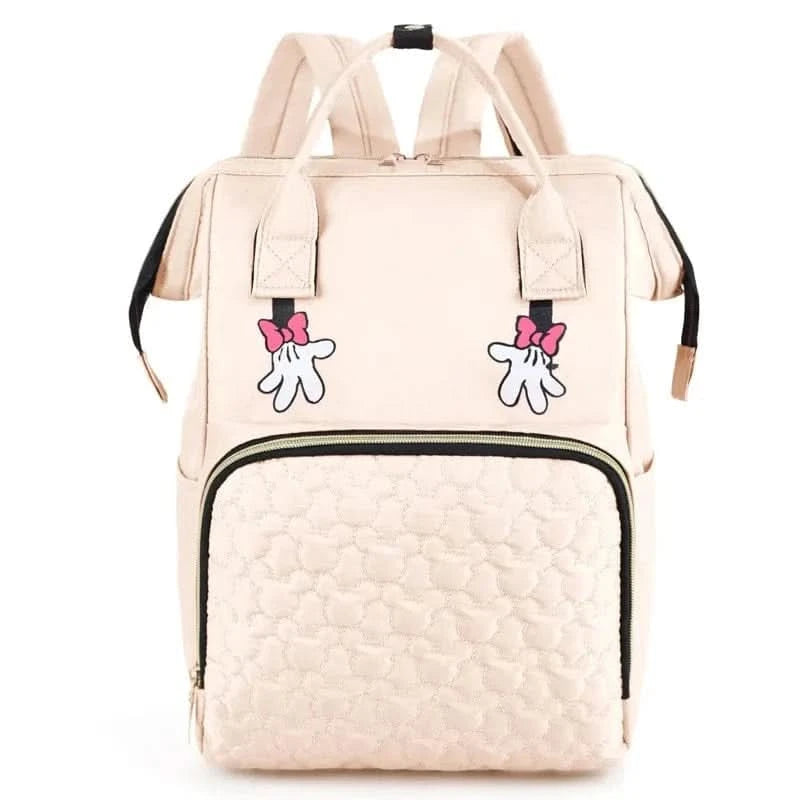 WOW GOODS !! Baby & Child beige Personalized Name Mommy Bag Multi-functional Double Shoulder Storage Diaper Backpack for Outdoor Traveling Mom Gift