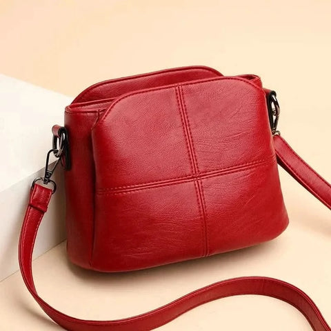 WOW GOODS !! Vintage Women's Soft PU Leather Shoulder Bag Square Solid Color Crossbody  Middle Aged Female New Large Lady Messenger Bags