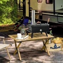 Outdoor Pizza Oven with 12 Stone Peel and Cover Portable Pellet Wood Fired Pizza Maker with Foldable Legs Stainless Steel Pizz