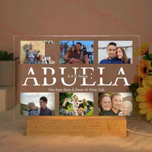 WOW GOODS !! ABUELA / Warm Light Custom Acrylic Lamp Personalized Photo Text Bedroom Night Light MOM DAD LOVE Friend Family Day Wedding Birthday Christmas Gift