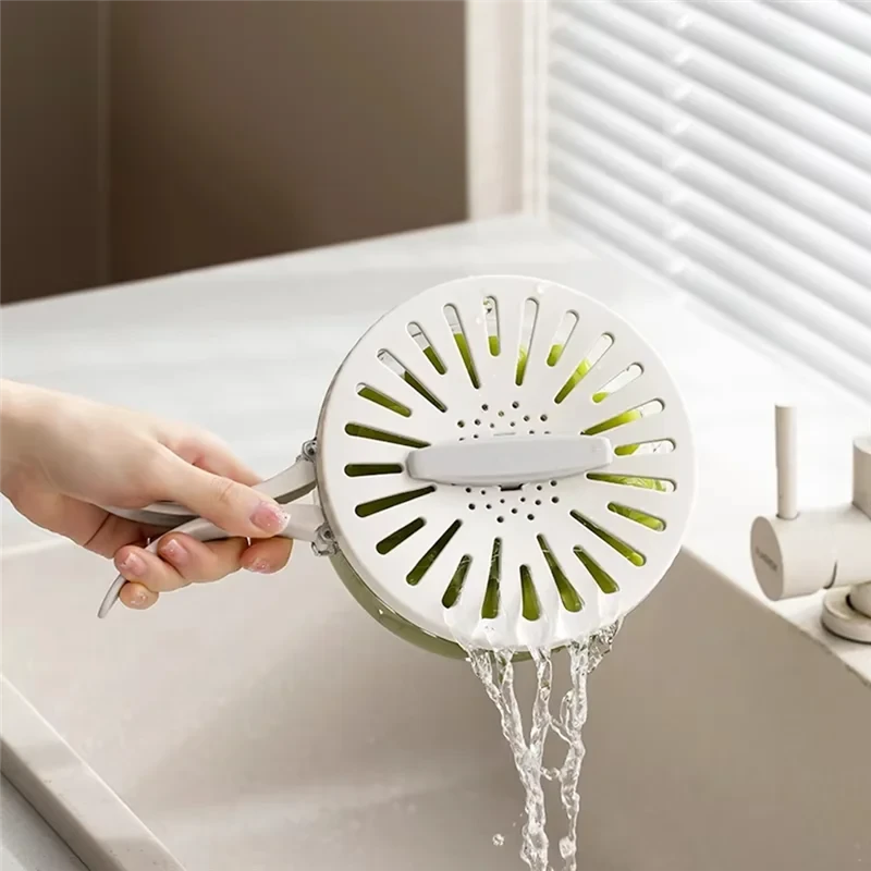Multifunctional Folding Drain Basket,Fruit & Vegetable Washing Bowl, Plastic Colander With Water-Filtering Basin