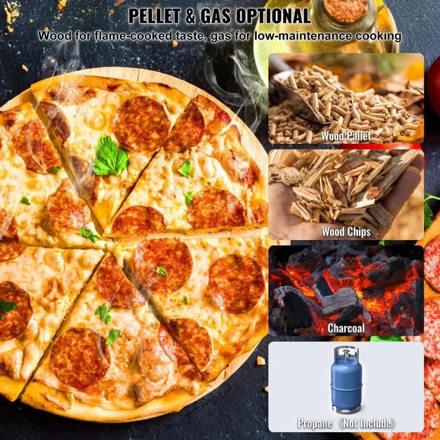 12 Outdoor Pizza Oven Portable Pellet Gas Pizza Oven Foldable for Camping