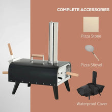 Outdoor Pizza Oven with 12 Stone Peel and Cover Portable Pellet Wood Fired Pizza Maker with Foldable Legs Stainless Steel Pizz
