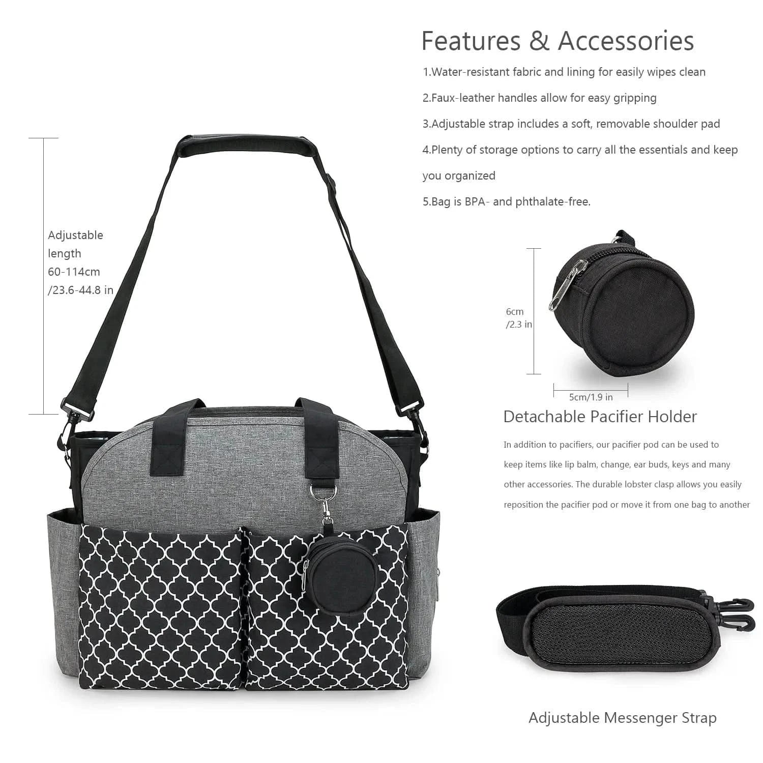 WOW GOODS !! Baby & Child Diaper Bag Tote Baby Changing Bag with  Shoulder Strap Portable Waterproof and Large Capacity for Mom