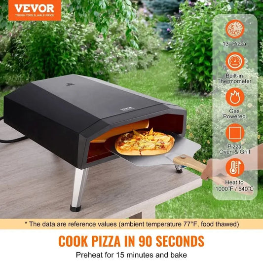 13 Outdoor Pizza Oven Portable Gas Oven Iron Spray Foldable for Camping