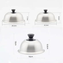 Stainless Steel Frying Pan Covers Barbecue Burgers Sandwiches Steak Round Pot Lids Cover Cookware Cheese Melting Dome