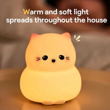 4348 WC VIP Baby & Child Kitty Cute Animal Night Light, LED Squishy Novelty Lamp, 3 Level Dimmable Nursery Nightlight, Rechargeable Touch Lamp for Kids