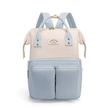 WOW GOODS !! Baby & Child blue Multifunctional Mommy Bag Milk Bottle Insulation Layer Backpack Portable Contrast Anti theft Mother and Child Bag