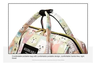 WOW GOODS !! Diaper Bag 25*38CM Baby Diaper Bag Cartoon Print Handbag Waterproof Reusable Diaper Bag Outdoor Travel Stroller Carrying Bag Storage