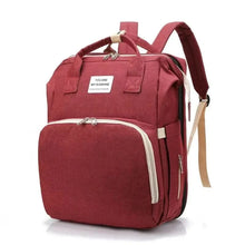 WOW GOODS !! Baby & Child red Foldable Diaper Bag Baby Bed Bags Crib Travel  Backpack with Changing Station Insulated Pocket Large Capacity