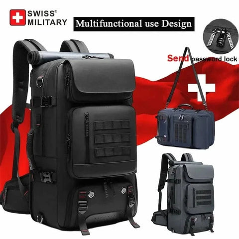 4348 WC VIP Luggage Bag SWISS MILITARY Men Travel Backpack Waterproof 17 Inch Business Laptop Backpack Outdoors Climbing Anti-theft Luggage Bag Mochila