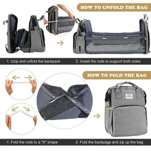 WOW GOODS !! Baby & Child Foldable Diaper Bag Baby Bed Bags Crib Travel  Backpack with Changing Station Insulated Pocket Large Capacity