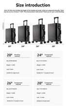 Large Capacity Durable Luggage for Men and Women, Aluminum, Carry-On, Boarding, Travel, New, 20, 24, 26, 28