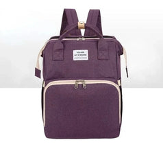 WOW GOODS !! Baby & Child Purple Foldable Diaper Bag Baby Bed Bags Crib Travel  Backpack with Changing Station Insulated Pocket Large Capacity