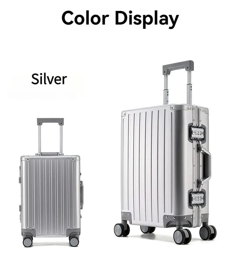 Large Capacity Durable Luggage for Men and Women, Aluminum, Carry-On, Boarding, Travel, New, 20, 24, 26, 28