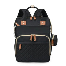 WOW GOODS !! black Foldable Bed Diaper Bag Mommy Bag Large Capacity Pacifier Baby Backpack with Insulated Bottle Bag Baby Stroller Hanging Bag