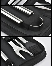 9pcs Portable BBQ tool Kit Outdoor Grill barbecue set Barbecue Set Spatula Clip Skewer With Storage Cloth Bag Grilling Tools