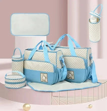 WOW GOODS !! Baby & Child 5pcs/set Baby Diaper Bag Multifunctional Portable Travel Nappy Feeding Bottle Organizer Bags Large Capacity Mummy Shoulder Bag