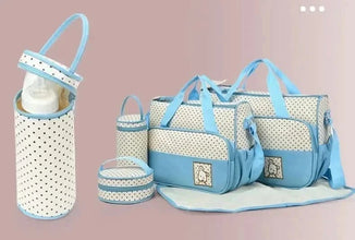 WOW GOODS !! Baby & Child 5pcs/set Baby Diaper Bag Multifunctional Portable Travel Nappy Feeding Bottle Organizer Bags Large Capacity Mummy Shoulder Bag