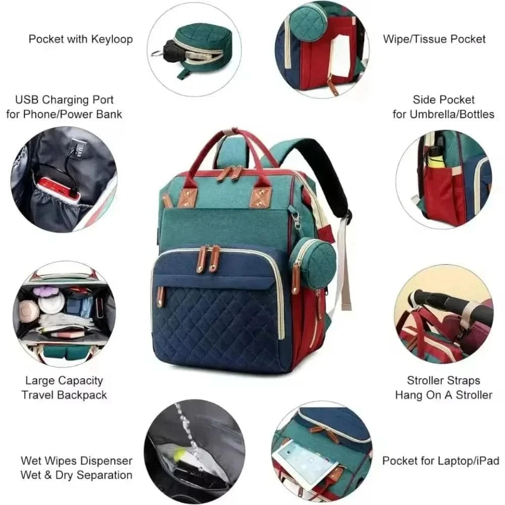 WOW GOODS !! Baby & Child Baby diaper backpack toddler diaper backpack with diaper changing pad mom and dad travel large capacity backpack baby bag