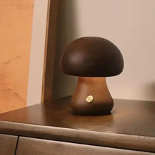 WOW GOODS !! Adorable, Warm, and Cozy Wooden Mushroom LED Night Light for Bedroom and Children's Room Lovely Bedside Table Lamp with Touch Sw