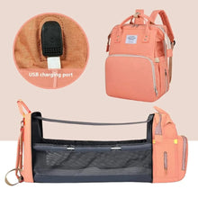 WOW GOODS !! Baby & Child MMB-bed-pink Folding Mommy Bag Lightweight Portable Folding Crib Bed Large-capacity Baby Backpack Female Mommy Outting Bag Mummy Bag