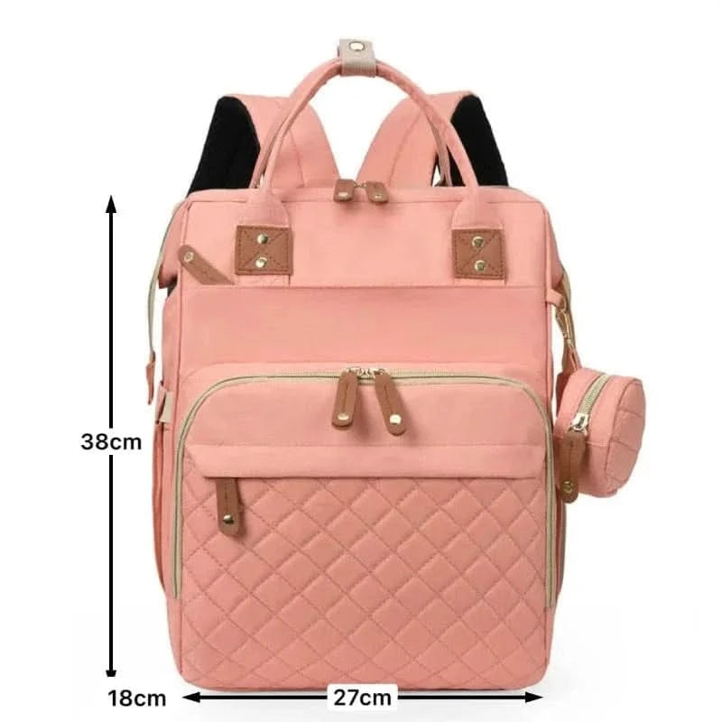 WOW GOODS !! Foldable Bed Diaper Bag Mommy Bag Large Capacity Pacifier Baby Backpack with Insulated Bottle Bag Baby Stroller Hanging Bag