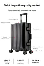 Large Capacity Durable Luggage for Men and Women, Aluminum, Carry-On, Boarding, Travel, New, 20, 24, 26, 28