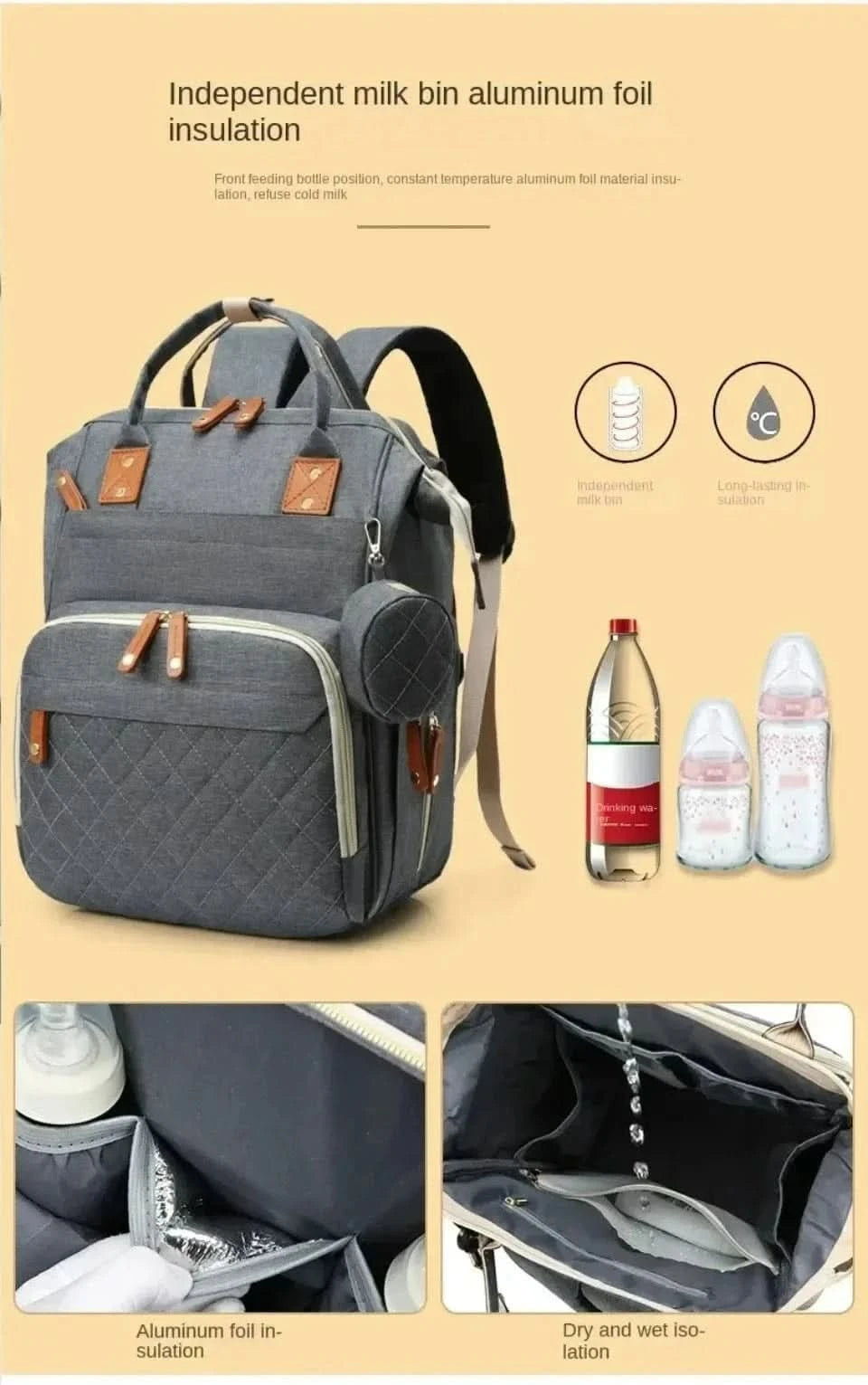 WOW GOODS !! Baby & Child Baby diaper backpack toddler diaper backpack with diaper changing pad mom and dad travel large capacity backpack baby bag