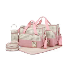 WOW GOODS !! Baby & Child pink 5pcs/set Baby Diaper Bag Multifunctional Portable Travel Nappy Feeding Bottle Organizer Bags Large Capacity Mummy Shoulder Bag