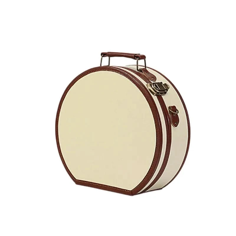 Vintage British Leather Suitcase, Retro Trolley Luggage with Antique Brass Hardware & Silent Wheels, Cabin Approved Carry-on Bag