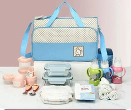 WOW GOODS !! Baby & Child 5pcs/set Baby Diaper Bag Multifunctional Portable Travel Nappy Feeding Bottle Organizer Bags Large Capacity Mummy Shoulder Bag